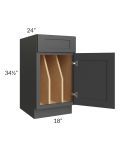 Madison Black Shaker 18" Tray Divider Base Cabinet