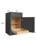 Madison Black Shaker 21" Base Cabinet with 1 Rollout Tray