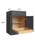 Madison Black Shaker 24" Base Cabinet with 1 Rollout Tray