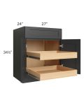Madison Black 27" Base Cabinet with 2 Rollout Trays
