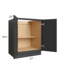 Madison Black Shaker 27" Full Height Door Base Cabinet 