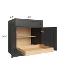 Madison Black Shaker 30" Base Cabinet with 1 Rollout Tray