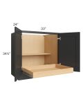 Madison Black 33" Full Height Base Cabinet with 1 Rollout Tray