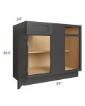 Madison Black Shaker 42" Blind Base Cabinet