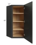 Madison Black Shaker 24x42 Wall Diagonal Corner Cabinet