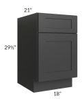 Madison Black Shaker 18" Drawer File Base Cabinet