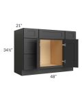 Madison Black Shaker 48" Vanity Base Cabinet