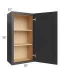 Madison Black Shaker 18x36 Wall Cabinet