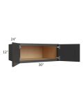 Madison Black Shaker 30x12x24 Wall Cabinet