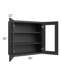 Madison Black Shaker 30x30 Wall Glass Door Cabinet (Prepped for Glass Doors)