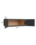 Madison Black Shaker 33x12x24 Wall Cabinet