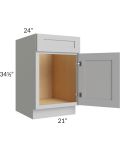 Midtown Painted Grey Shaker 21" Sink Base Cabinet