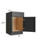 Midtown Black Shaker 21" Sink Base Cabinet