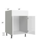 Milan White Gloss 24" Sink Base Cabinet