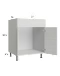 Euro White Grain 27" Sink Base Cabinet
