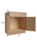 Asheville Rift Oak Shaker 30" Sink Base Cabinet