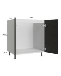Euro Cafe 30" Full Height Door Sink Base Cabinet