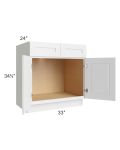 Southport White Shaker 33" Sink Base Cabinet