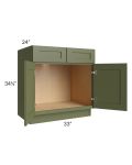 Midtown Hunter Green Shaker 33" Sink Base Cabinet