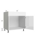Milan White Gloss 33" Sink Base Cabinet