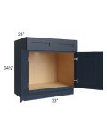 Southport Blue Shaker 33" Sink Base Cabinet