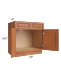 Lexington Cinnamon Glaze 33" Sink Base Cabinet