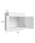 Aspen White Shaker 33" Sink Base Cabinet
