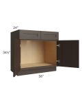 Southport Espresso Shaker 36" Sink Base Cabinet