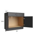 Midtown Black Shaker 36" Sink Base Cabinet