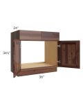 Farmhouse Walnut Shaker 36" Sink Base Cabinet 