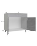 Euro Grey 36" Sink Base Cabinet