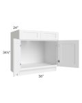 Aspen White Shaker 36" Sink Base Cabinet