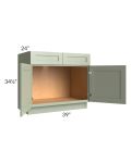 Midtown Pistachio Green Shaker 39" Sink Base Cabinet