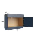 Midtown Blue Shaker 42" Sink Base Cabinet