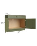 Midtown Hunter Green Shaker 42" Sink Base Cabinet