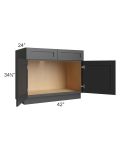 Midtown Black Shaker 42" Sink Base Cabinet