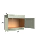 Midtown Pistachio Green Shaker 42" Sink Base Cabinet