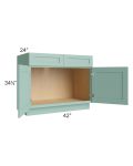 Midtown Mint Green Shaker 42" Sink Base Cabinet