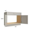 Stratton Light Grey Shaker 42" Sink Base Cabinet