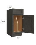 Charcoal Grey Shaker 15" Tray Divider Base Cabinet