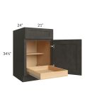 Charcoal Grey Shaker 21" Base Cabinet with 1 Rollout Tray