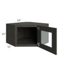 Charcoal Grey Shaker 24x15 Decorative Wall Diagonal Corner Cabinet