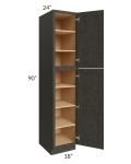 Charcoal Grey Shaker 18x90x24 Wall Pantry Cabinet