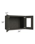 Charcoal Grey Shaker 24x18 Decorative Wall Cabinet