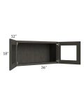 Charcoal Grey Shaker 36x18 Decorative Wall Cabinet