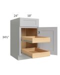 Stone Shaker 18" Base Cabinet with 2 Rollout Trays