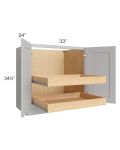 Stone Shaker 33" Full Height Base Cabinet with 2 Rollout Trays