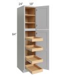 Stone Shaker 18x84x24 Wall Pantry Cabinet with 4 Rollout Trays