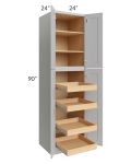 Stone Shaker 24x90x24 Wall Pantry Cabinet with 4 Rollout Trays