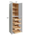 Stone Shaker 24x96x24 Wall Pantry Cabinet with 4 Rollout Trays